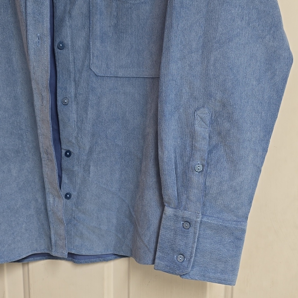 ZARA NEW WOMAN OVERSIZED BUTTON DOWN SHIRT BLUE - Picture 4 of 9